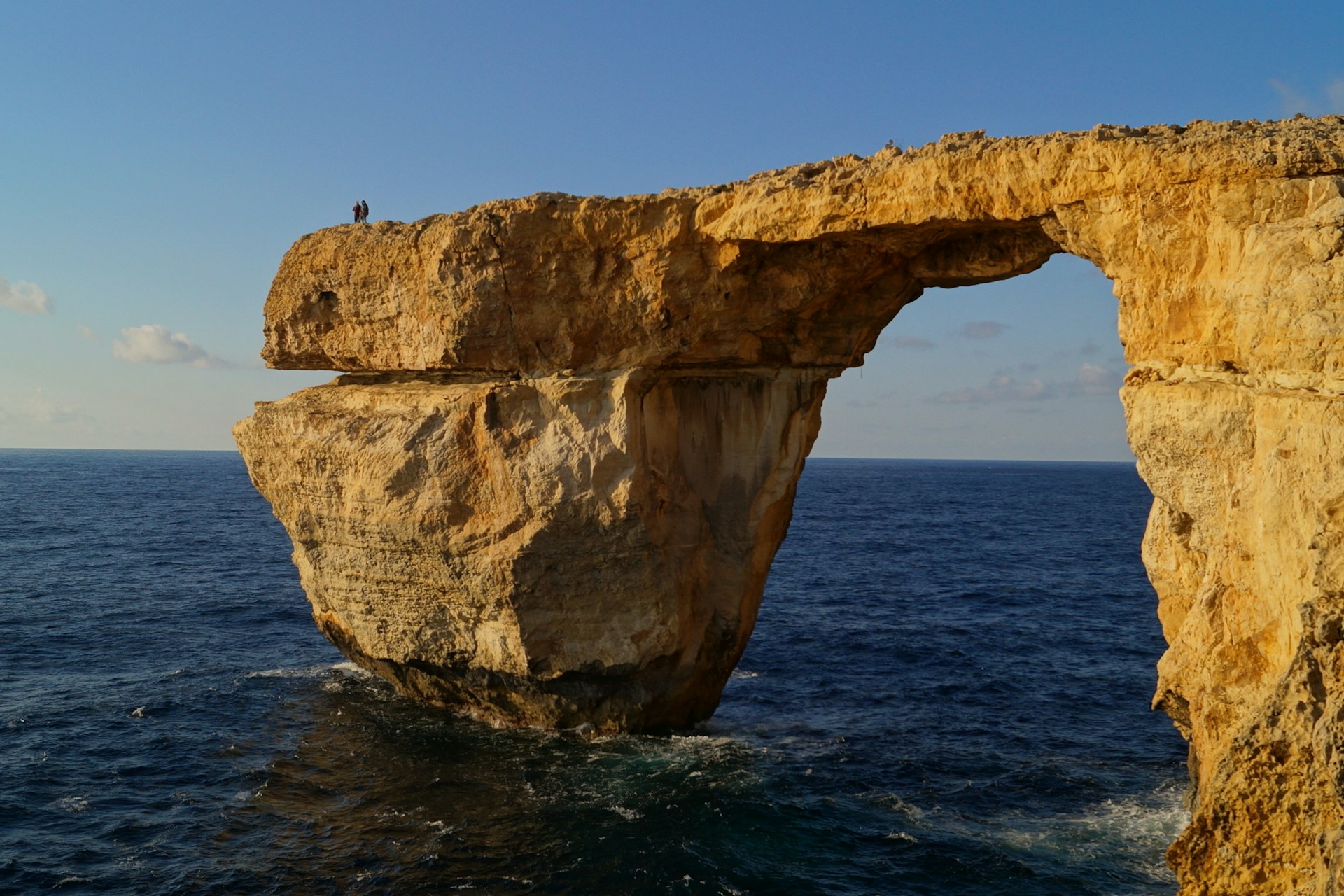 Cliff archway on Gozo, Malta. 